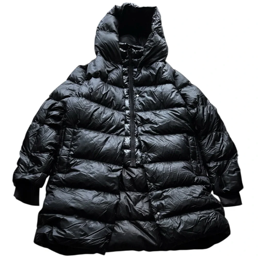 Athleta Lofty Down Long Winter Puffer Coat Black | Large - Picture 6 of 15